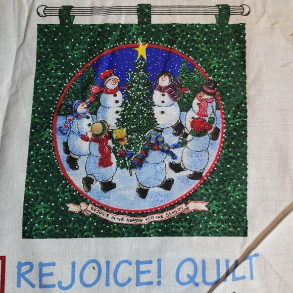 Daisy Kingdom Rejoice Quilt Snowman Fabric Panel Quilted Wall Panel Option - Picture 2 of 5